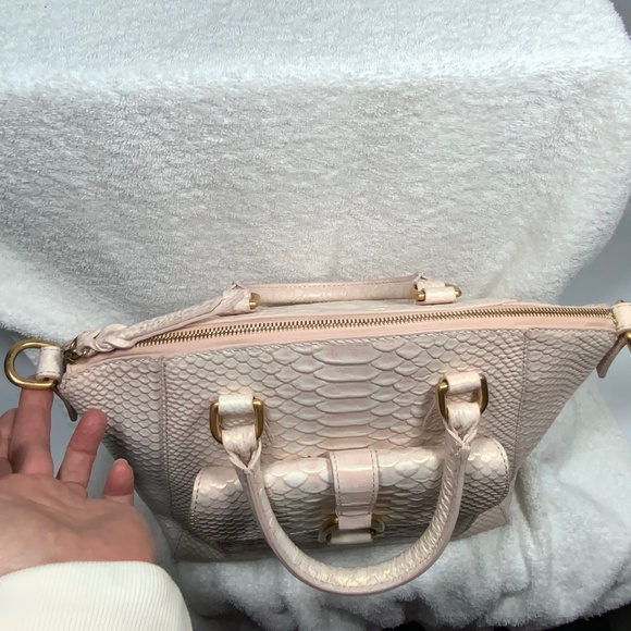 Dooney & Bourke Large Naomi Pink Snakeskin Satchel - Picture 5 of 16